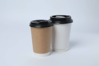 Eco-friendly biodegradable disposable tableware made of bamboo wood and kraft paper. Cups, cutlery and food containers for sustainable delivery and take away food. Zero waste