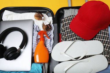 Bavul, valiz, yaz seyahati ve tatil için bavul