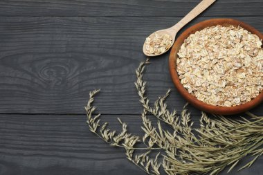 Organik yulaf ezmesi, vegan ürün konsepti..