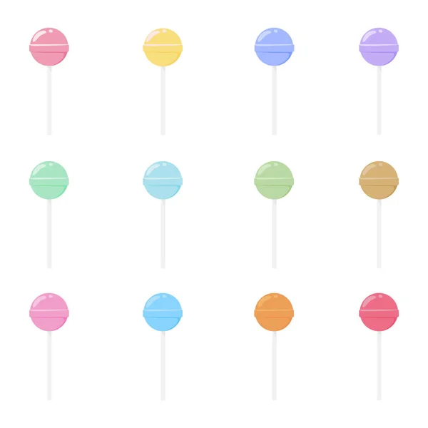 Yuvarlak sert şekerlemelerin hoş bir koleksiyonu, kıvrımlı kıvrımları var. Bu tatlı şeyler yumuşak pastel tonlar ve parlak bitişler ile tasarlandı. Şekerci dükkanı ve parti dekorasyonu için ideal.