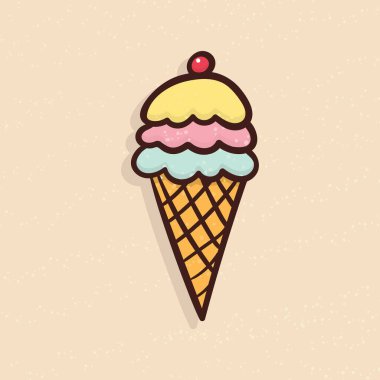 Çizgi film dergisi için yaz dondurması mısır ikonu çizimi tasarımı 