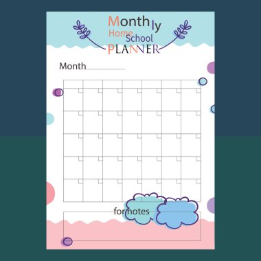 Her yıl, sosyal medya ve bir sonraki projeleriniz için aylık planlayıcı tasarımı