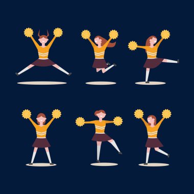 Sosyal medya için ponpon kız tasarım sanatı