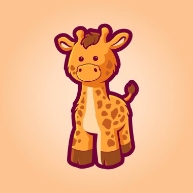 Zürafa çizgi film karakteri maskot logosu