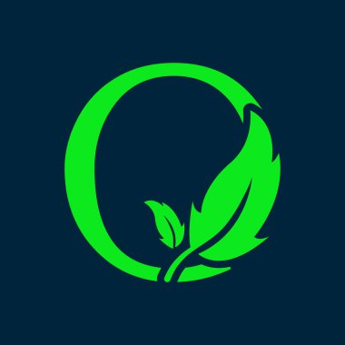 Sosyal medya ve yeni projeleriniz için Yeşil Yaprak Alfabe logosu tasarımı