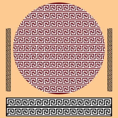 Sosyal Medya Şablonu ve bir sonraki projeniz için Soyut Geometrik Yunan Anahtar Deseni Tasarımı