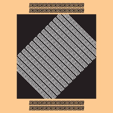 Sosyal Medya Şablonu ve bir sonraki projeniz için Soyut Geometrik Yunan Anahtar Deseni Tasarımı