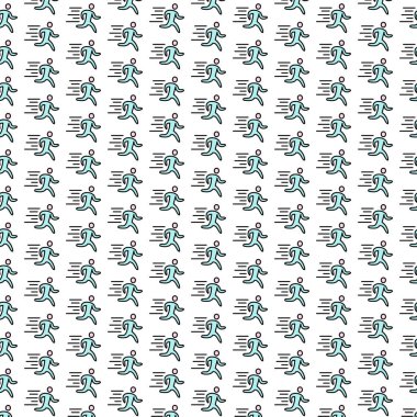 Sosyal medya şablon arka planı ve kutu paketleme için maraton simgesi tasarımı