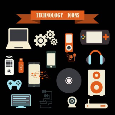 Sosyal medya için teknoloji simgesi tasarımı