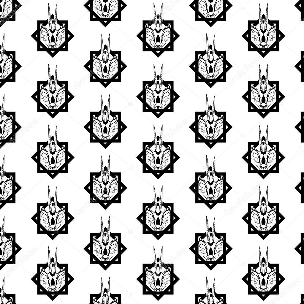 Oryx logo design with pattern background for social media template