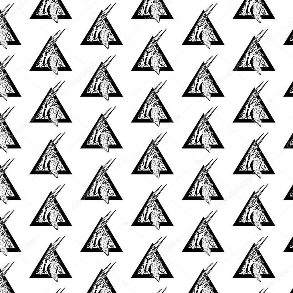 Oryx logo design with pattern background for social media template