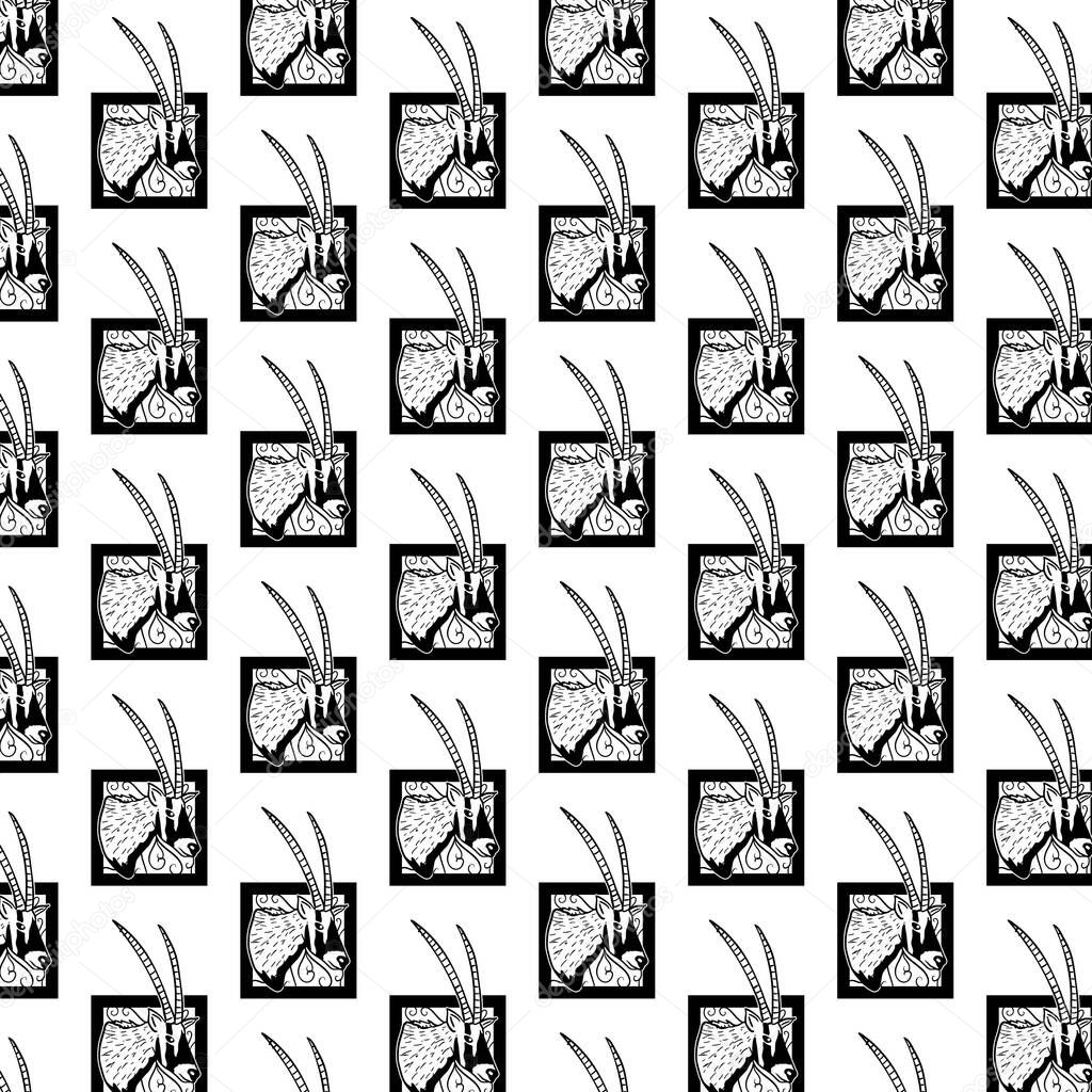 Oryx logo design with pattern background for social media template