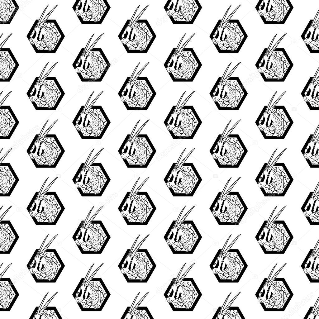 Oryx logo design with pattern background for social media template