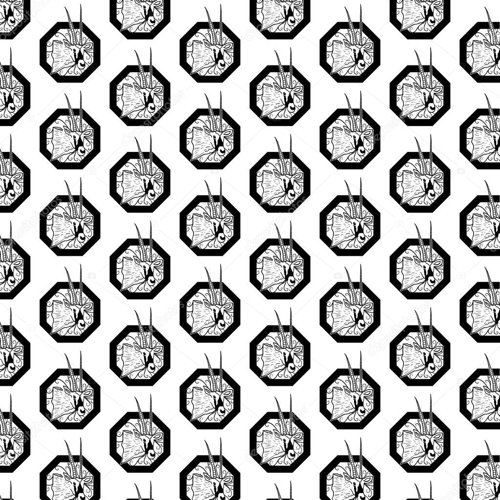 Oryx logo design with pattern background for social media template