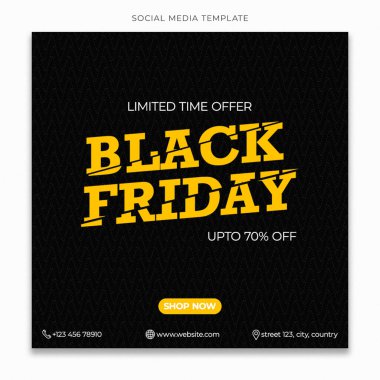 Instagram Yayını için Kara Cuma Sosyal Medya Şablonu