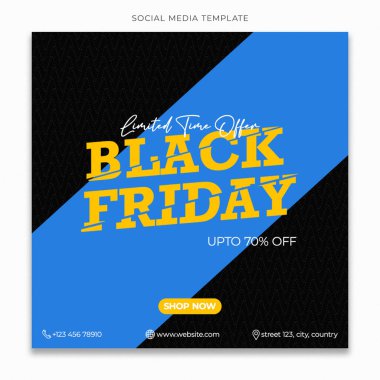 Instagram Yayını için Kara Cuma Sosyal Medya Şablonu