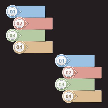 Dört elementten oluşan tasarım şablonu