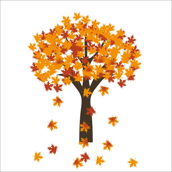 Outono árvore de bordo folhas no fundo brilhante. EPS 10 — Vetor de Stock