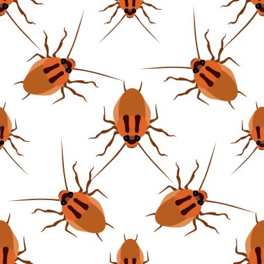 Beyaz bir arka plan üzerinde seamless modeli hamamböceği