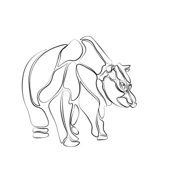 Siyah-beyaz, izole segmentlerinin stilize ayı dövme