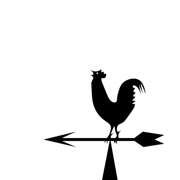 Weather vane in the form of a rooster — Stock Vector