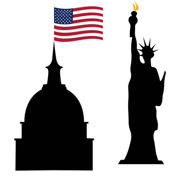 Dia da independência americana, símbolos dos EUA, ilustração vetorial — Vetor de Stock