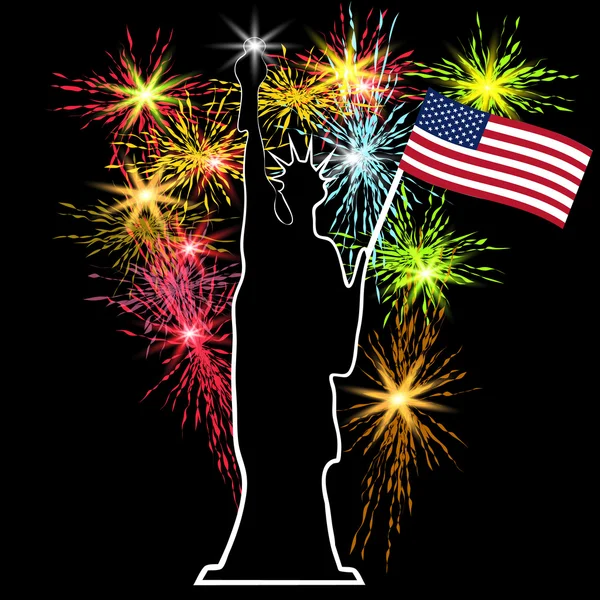 Jour de l'indépendance américaine, symboles américains, illustration vectorielle — Image vectorielle
