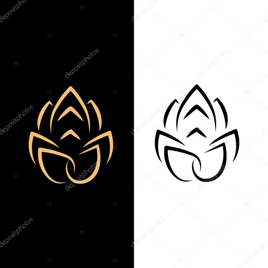 Image Abstraite Dune Fleur De Lotus Noir Sur Le Blanc Et L