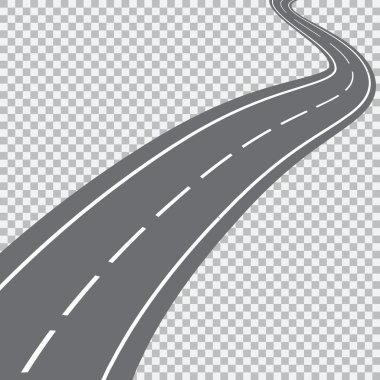 Beyaz markings olan eğri yol.
