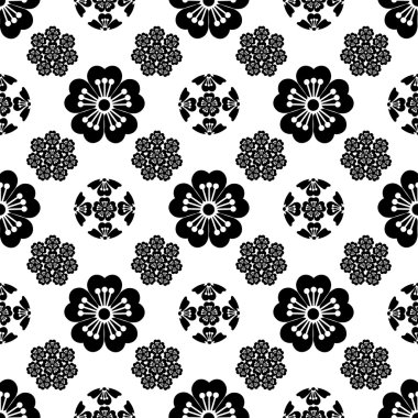 Stilize dikişsiz Sakura çiçek , Japon sembolizm illüstrasyon.