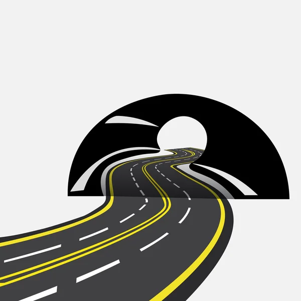La strada del futuro passa attraverso il tunnel, illustrazione . — Vettoriale Stock