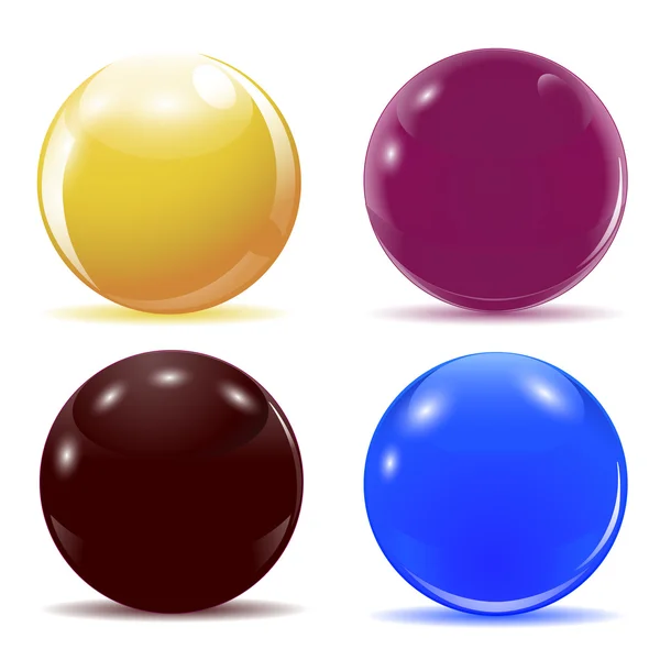 Set of multicolored glossy balls. illustration. — Stock Vector