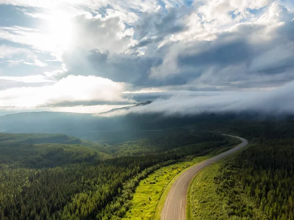 Aerial View of Scenic Road in Canadian Nature — Stock Photo, Image