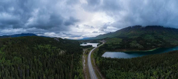 Widok z lotu ptaka na Yukon, Kanada — Zdjęcie stockowe