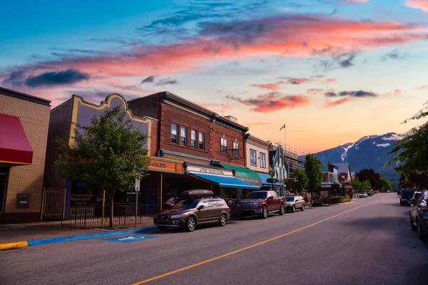 Revelstoke Downtown, Βρετανική Κολομβία, Καναδάς — Φωτογραφία Αρχείου