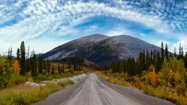 Cinemagraph Animation en boucle continue. Vue sur la route panoramique, les arbres et les montagnes — Video