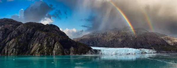 Beautiful Panoramic View of Margerie Glacier in the American Mountain Landscape — Stock Photo, Image