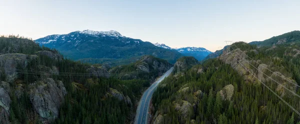 Aerial Panoramic View of the Famous Scenic Drive, Sea to Sky Highway — Stock Photo, Image