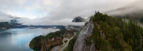 Aerial Panoramic view of Sea to Sky Highway