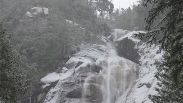 Vista de Shannon Falls e água correndo pelo desfiladeiro — Vídeo de Stock