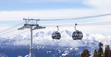 Gondol 'un dağa çıkışının görüntüsü.