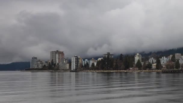 Time Lapse of a Modern City Buildings on the West Pacific Ocean Coast — Stock Video