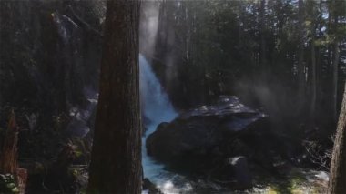 Shannon Şelalesi 'nin tepesindeki kayaların etrafında akan sular.