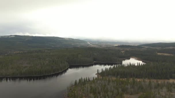 Αεροφωτογραφία Λίμνης στο Καναδικό Τοπίο — Αρχείο Βίντεο