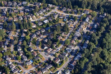 Coquitlam 'daki Konutlar Uçağı' ndan Hava Görüntüsü