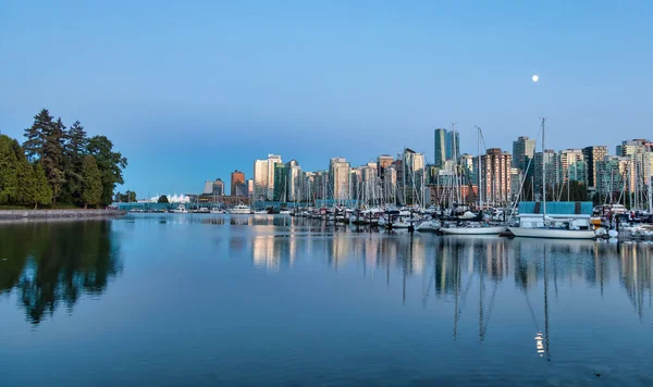 Downtown Modern City Skyline in Coal Harbour sett utifrån Stanley Park — Stockfoto