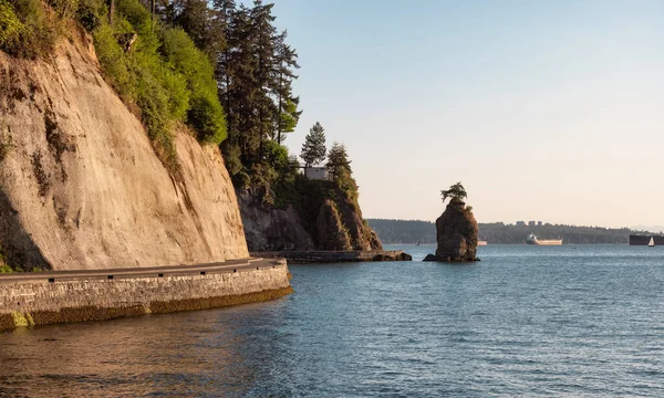 Seawall in Stanley Park, Downtown Vancouver — Stock Photo, Image