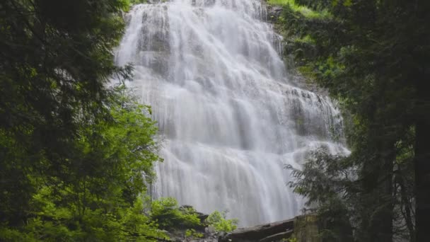 Menyasszonyi fátyol vízesés Tartományi Park közelében Chilliwack — Stock videók