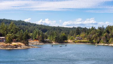 Güneşli bir günde Güzel Körfez Adaları manzarası.