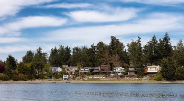 Pasifik Okyanusu 'nun batı kıyısında manzaralı bir sahil manzarası